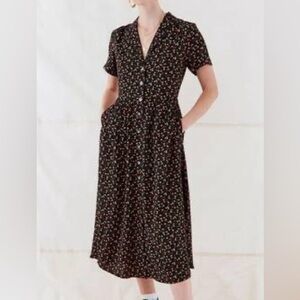 Urban outfitters Mila Floral midi shirt dress